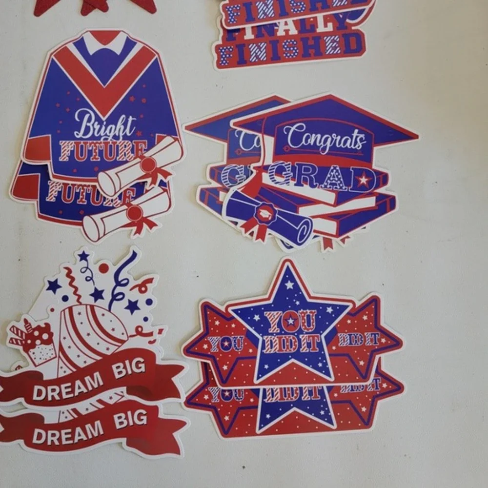 Graduation Party Decorations She Came She Saw She Mastered Banner Red‎ Blue Kit